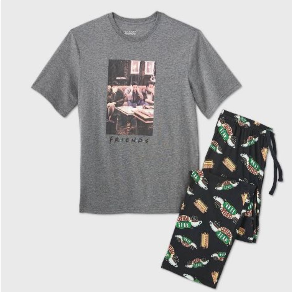 Friends Men’s Pajama Set - Black/Gray New X-Large